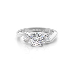White Gold Three Stone Diamond Engagement Ring
