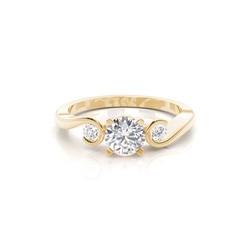 Bague de fiançailles solitaire diamant rond serti 4 griffes 0.50ct