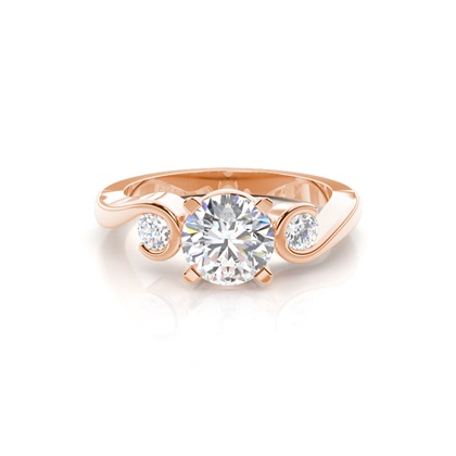 Rose Gold Trilogy Diamond Engagement Rings