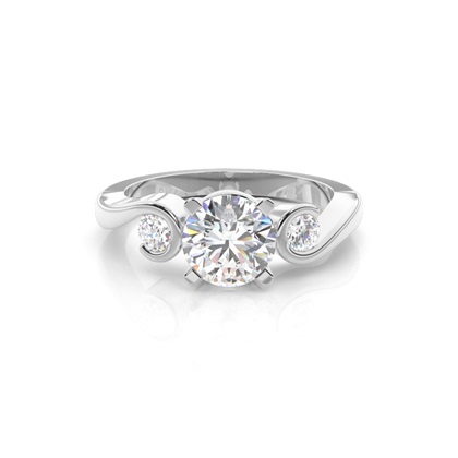 Round Diamond Trilogy Diamond Engagement Rings