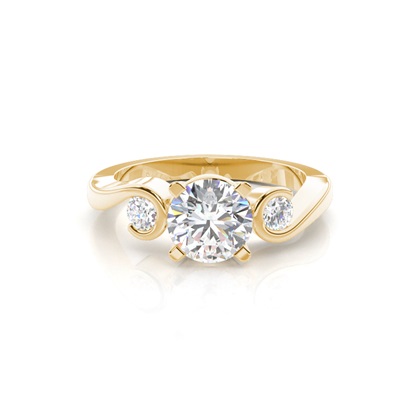 Yellow Gold Trilogy Diamond Engagement Rings