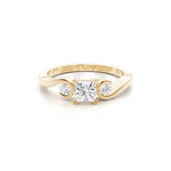Prong Setting Princess Three Stone Diamond Engagement Ring