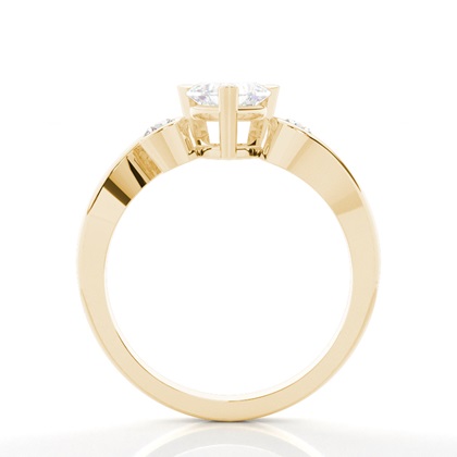 Herz-Diamant-Verlobungsring mit drei Steinen in Krappenfassung