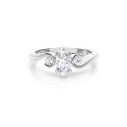 Prong Setting Marquise Three Stone Diamond Engagement Ring