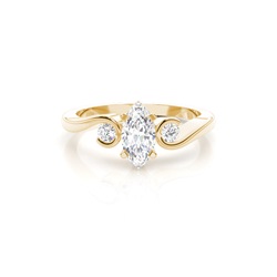 Prong Setting Marquise Three Stone Diamond Engagement Ring