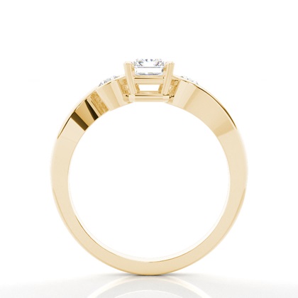 Strahlender Diamant-Verlobungsring mit drei Steinen in Krappenfassung