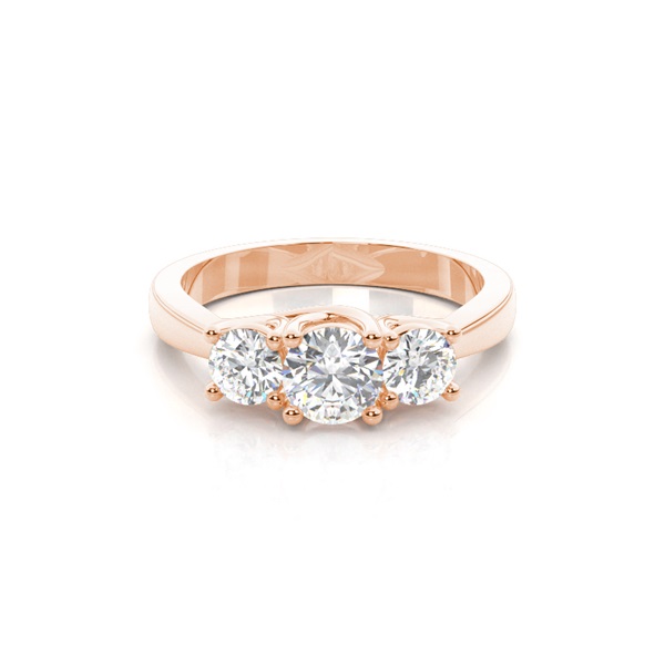 Yellow Gold Trilogy Diamond Engagement Ring