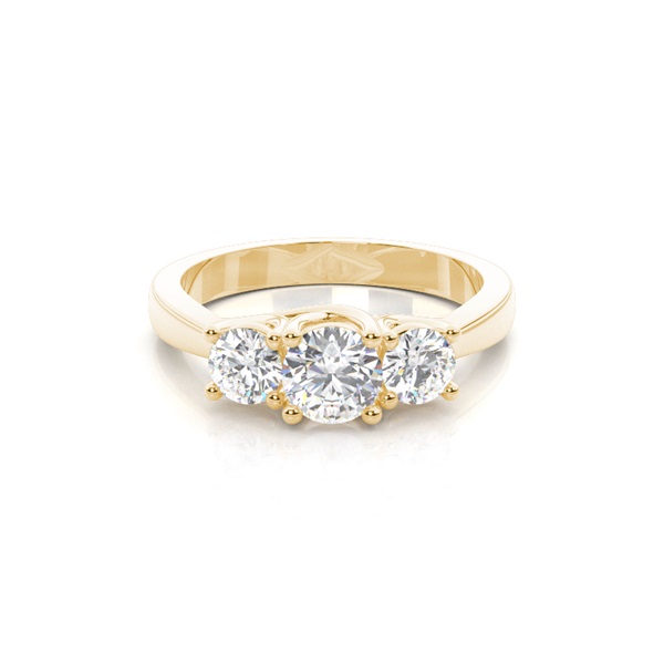 Yellow Gold Trilogy Diamond Engagement Ring