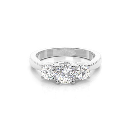 Yellow Gold Trilogy Diamond Engagement Ring