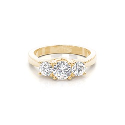 Yellow Gold Trilogy Diamond Engagement Ring