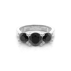Bague de fiançailles trilogie diamant noir