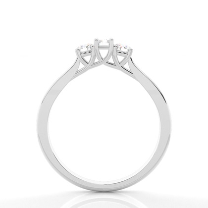 Smaragd-Dimaond-Verlobungsring mit drei Krappenfassungen