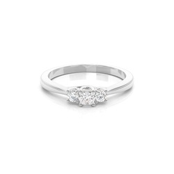 Prong Setting Princess Three Stone Dimaond Engagement Ring