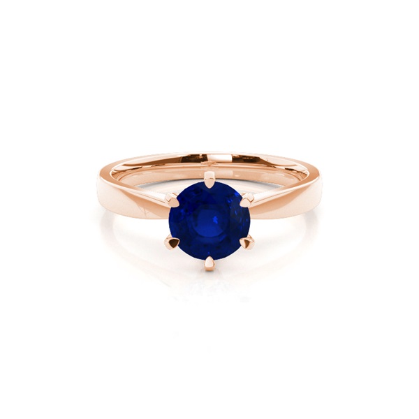 Princess Plain Blue Sapphire Engagement Ring