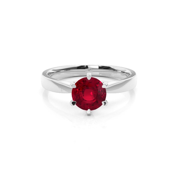 Princess Plain Ruby Engagement Ring