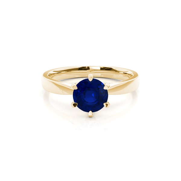 Princess Plain Blue Sapphire Engagement Ring