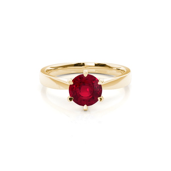 Princess Plain Ruby Engagement Ring