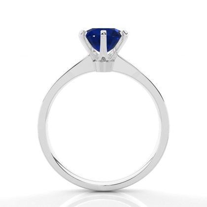 Princess Plain Blue Sapphire Verlobungsring