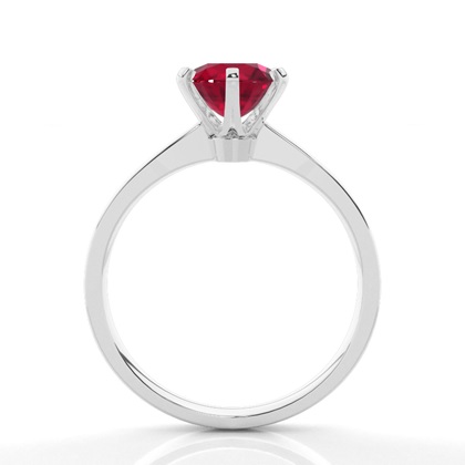 Princess Plain Ruby Engagement Ring