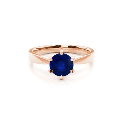Princess Plain Blue Sapphire Engagement Ring