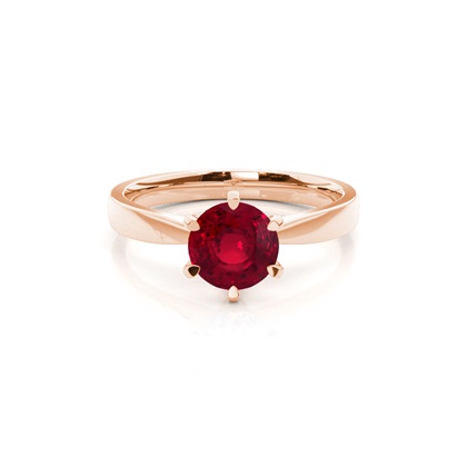 Princess Plain Ruby Engagement Ring