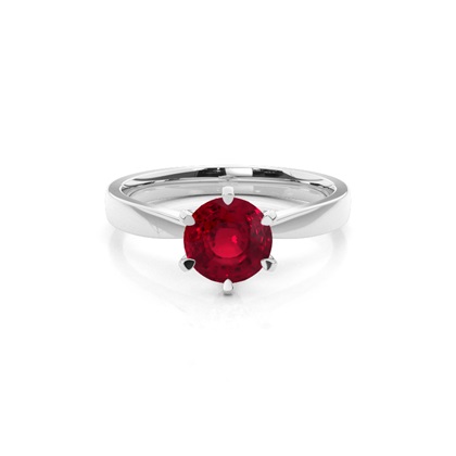 Princess Plain Ruby Engagement Ring