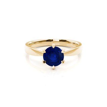 Princess Plain Blue Sapphire Engagement Ring
