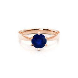Princess Plain Blue Sapphire Engagement Ring
