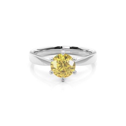 Anello Di Fidanzamento Solitario Con Diamante Giallo A Punta