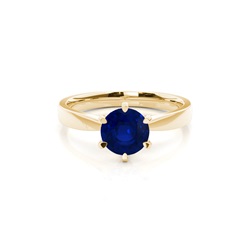 Princess Plain Blue Sapphire Engagement Ring