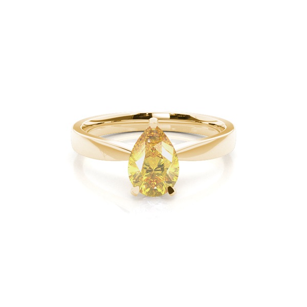 Prong Set Yellow Diamond Solitaire Engagement Ring