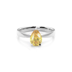 Prong Set Yellow Diamond Solitaire Engagement Ring