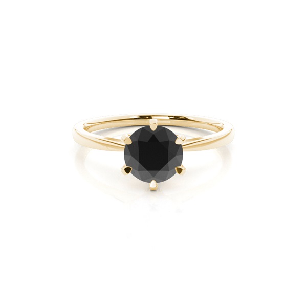 Round Black Diamond Solitaire Engagement Ring