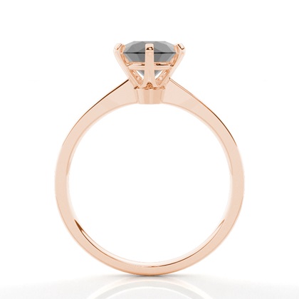 Verlobungsring mit runden schwarzen Diamanten in Solitärform