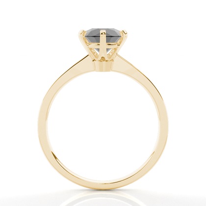 Round Black Diamond Solitaire Engagement Ring