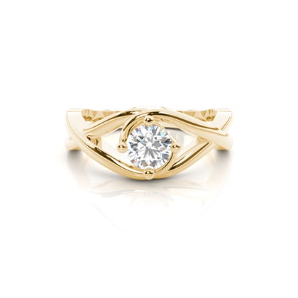 Yellow Gold Twisted Diamond Engagement Rings