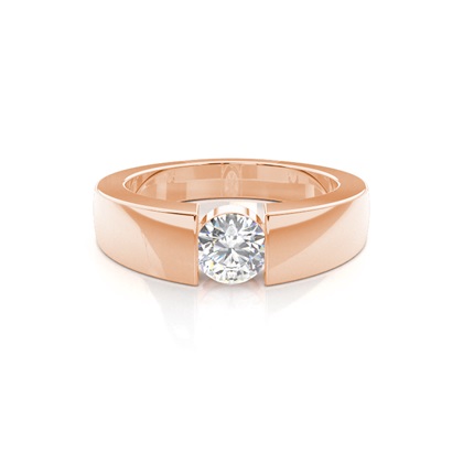 Rose Gold Solitaire Diamond Engagement Rings