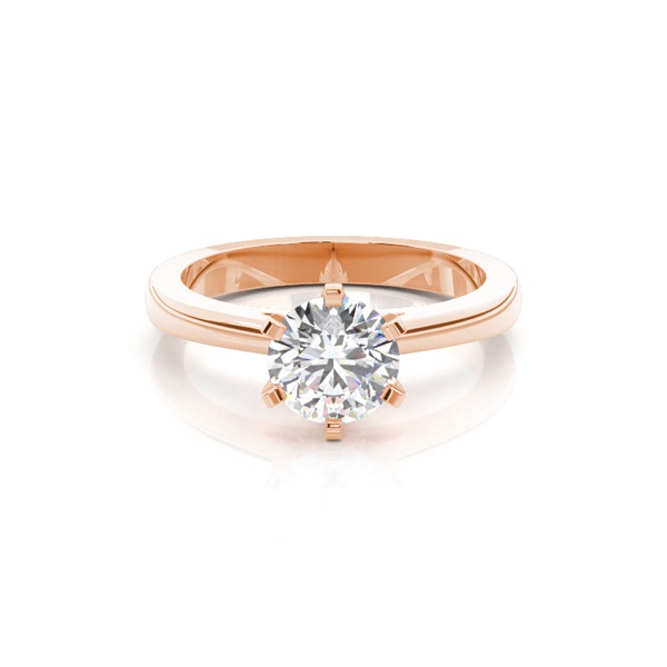 6 Prong Setting Plain Engagement Ring
