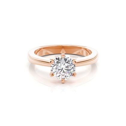 Rose Gold Solitaire Diamond Engagement Rings