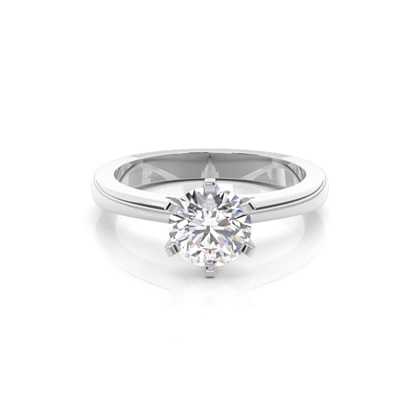 6 Prong Setting Plain Engagement Ring