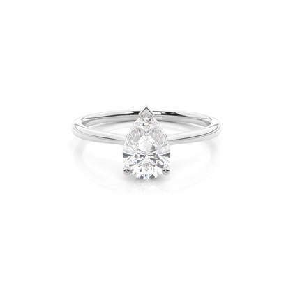 Pear Solitaire Diamond Rings