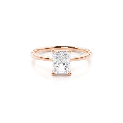 Radiant Rose Gold Solitaire Diamond Rings