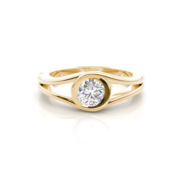 Full Bezel Setting Plain Engagement Ring
