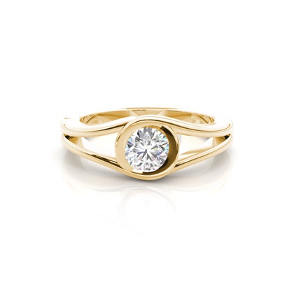 Yellow Gold Solitaire Diamond Rings 