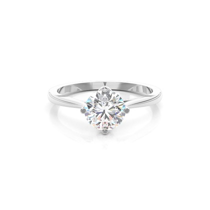 4 Prong Setting Plain Engagement Ring