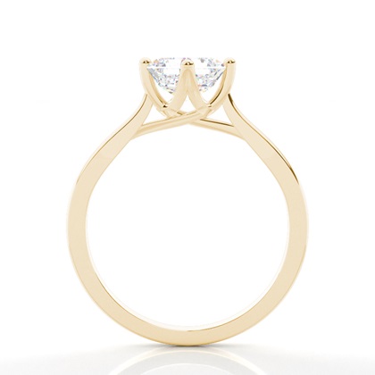 Asscher Yellow Gold Engagement Rings