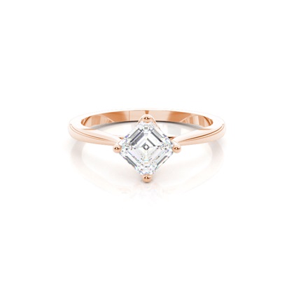 Asscher Rose Gold Engagement Rings