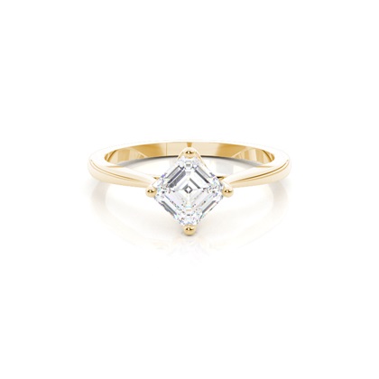 Asscher Yellow Gold Engagement Rings