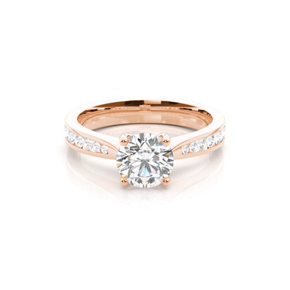Rose Gold Side Stone Diamond Rings