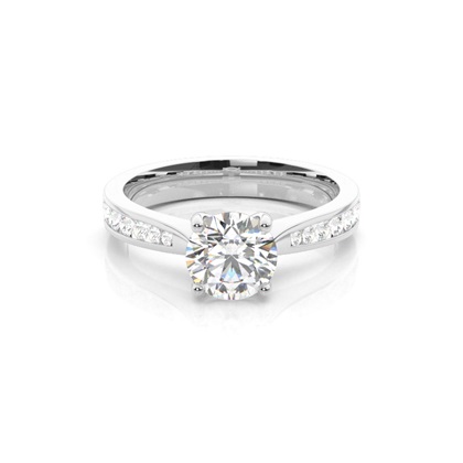 Round Side Stone Diamond Rings